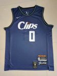 NBA 0 Westbrook Los Angeles Clippers 23-24 city Maillot bleu brodé